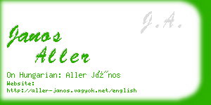 janos aller business card